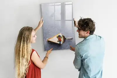Írható mágneses tábla egy szelet torta formájú