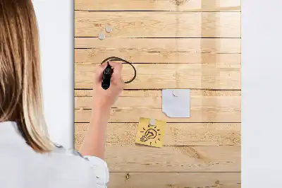 Írható mágneses tábla világos deszka mintázattal