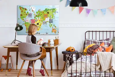 Világtérkép állatokkal mágneses tábla filctollal