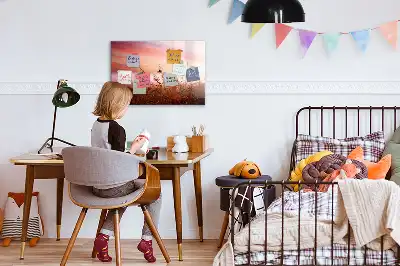 Mágneses tábla filctollal ködös reggel mintával