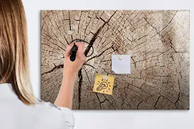 Mágneses tábla filctollal régi fatörzs mintával