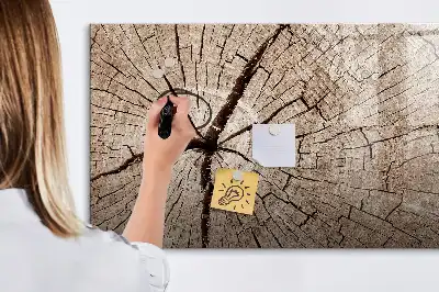Mágneses tábla filctollal régi fatörzs mintával