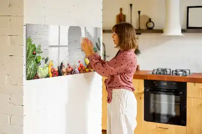 Mágneses törölhető tábla zöldségek az asztalon mintával