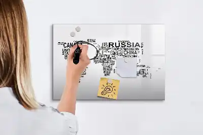 Mágneses törölhető tábla kontinensek betűkből mintával