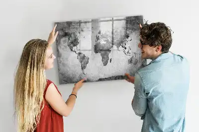 Világtérkép mágnestábla filctollal
