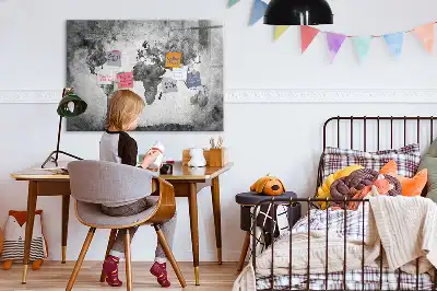 Világtérkép mágnestábla filctollal