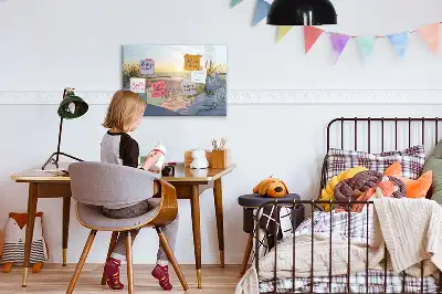 Mágneses tábla filctollal naplemente a tengerparton mintával