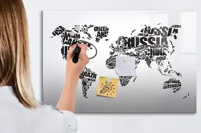 Mágneses törölhető tábla világtérkép mintával