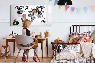 Mágneses törölhető tábla világtérkép mintával