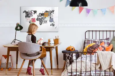 Mágneses törölhető tábla világtérkép mintával