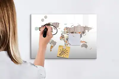 Mágneses törölhető tábla színes betűkkel ellátott változat