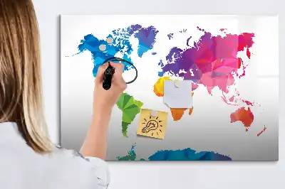 Mágneses tábla filctollal absztrakt világtérkép mintával