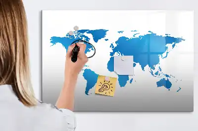 Világtérkép mágneses tábla filctollal
