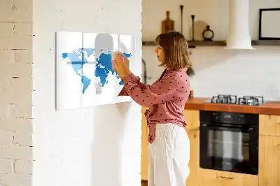 Világtérkép mágneses tábla filctollal