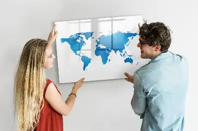 Világtérkép mágneses tábla filctollal
