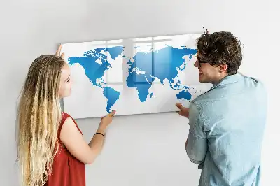 Világtérkép mágneses tábla filctollal