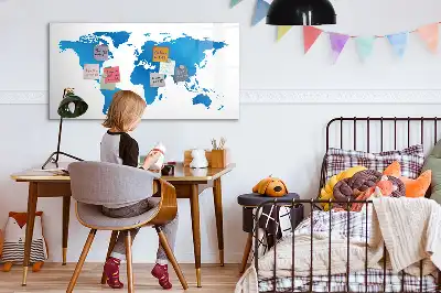 Világtérkép mágneses tábla filctollal