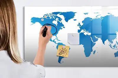 Világtérkép mágneses tábla filctollal