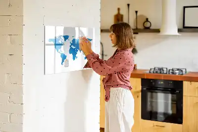 Világtérkép mágneses tábla filctollal