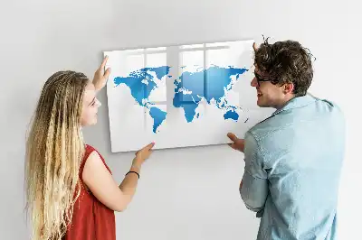 Világtérkép mágneses tábla filctollal
