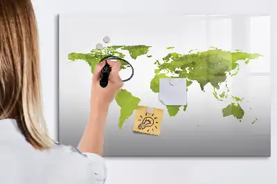 Mágneses törölhető tábla akvarell világtérkép mintával