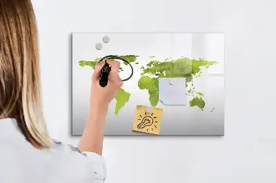 Mágneses törölhető tábla akvarell világtérkép mintával