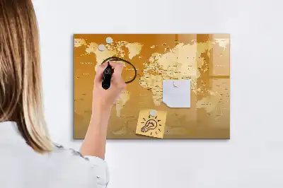 Világtérkép mágneses törölhető tábla mágneses és törölhető kivitelben
