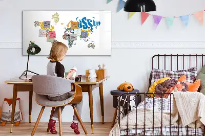 Mágneses törölhető világtérkép betűs kivitelben