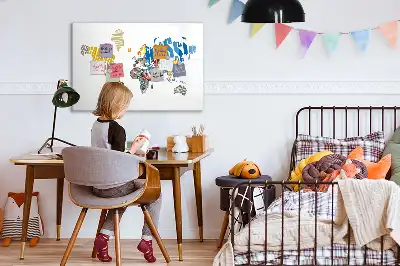 Mágneses törölhető világtérkép betűs kivitelben