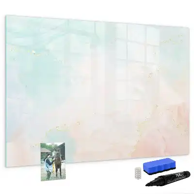 Mágneses tábla filctollal akvarell márvány mintával