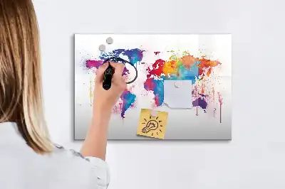 Mágneses törölhető világtérkép mágneses törölhető tábla formátumban