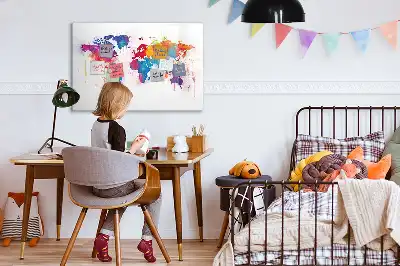Mágneses törölhető világtérkép mágneses törölhető tábla formátumban