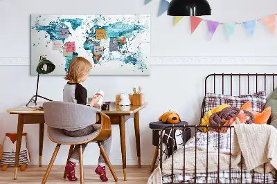Vízi világtérkép mágneses tábla filctollal