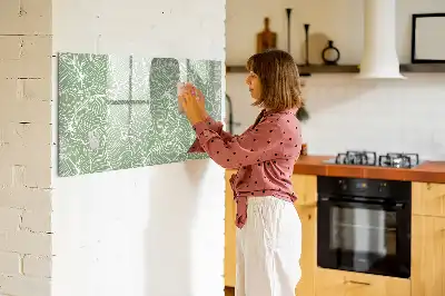 Mágneses tábla filctollal levélmintás kivitelben
