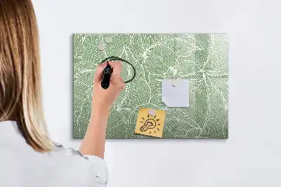 Mágneses tábla filctollal levélmintás kivitelben