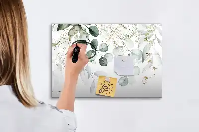 Mágneses tábla filctollal lógó növények mintával