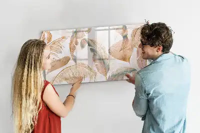 Mágneses törölhető tábla levélmintás kivitelben