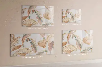 Mágneses törölhető tábla levélmintás kivitelben