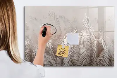 Mágneses tábla filctollal trópusi levelek mintával