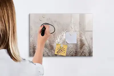Mágneses tábla filctollal trópusi levelek mintával