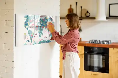 Mágneses törölhető tábla képes világtérkép mintával