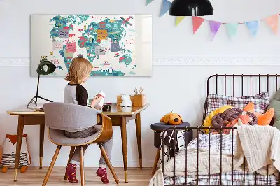 Mágneses törölhető tábla képes világtérkép mintával