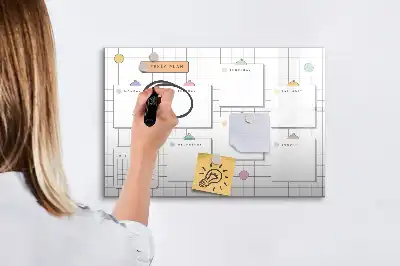 Mágneses heti tervezőtábla filctollal heti tervező