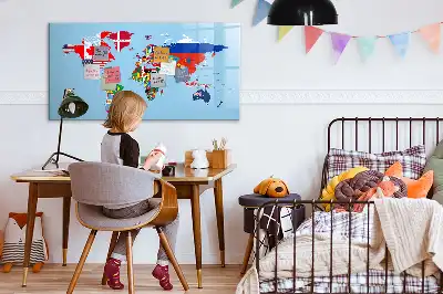 Zászlós térkép mágneses tábla filctollal