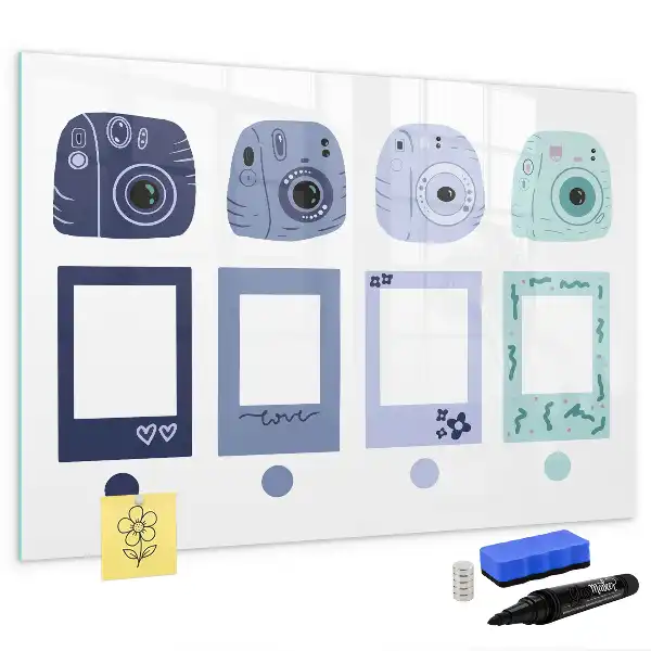 Mágneses törölhető tábla Polaroid keretekkel