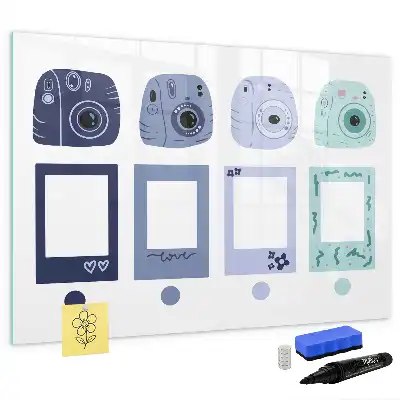 Mágneses törölhető tábla Polaroid keretekkel