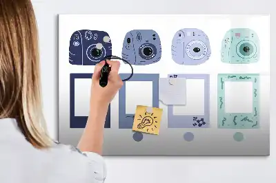 Mágneses törölhető tábla Polaroid keretekkel