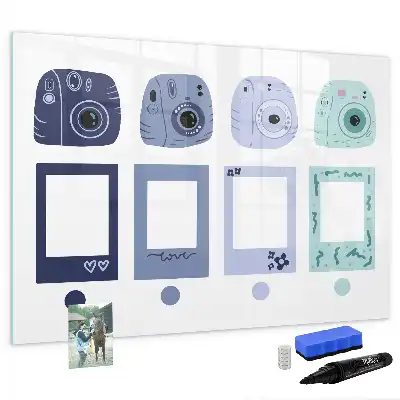 Mágneses törölhető tábla Polaroid keretekkel