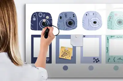 Mágneses törölhető tábla Polaroid keretekkel