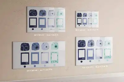 Mágneses törölhető tábla Polaroid keretekkel
